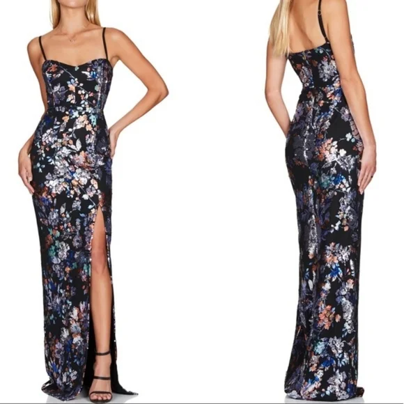 💘 Nookie Azalea Sequin Evening Gown Black - Picture 1 of 8